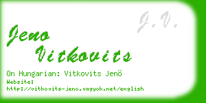 jeno vitkovits business card